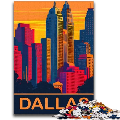 Puzzle für Erwachsene 1000 Teile Dallas Skyline Lernspiele DIY-Spielzeug ganze Familie (Größe 38x52cm) von NCVAZHASO