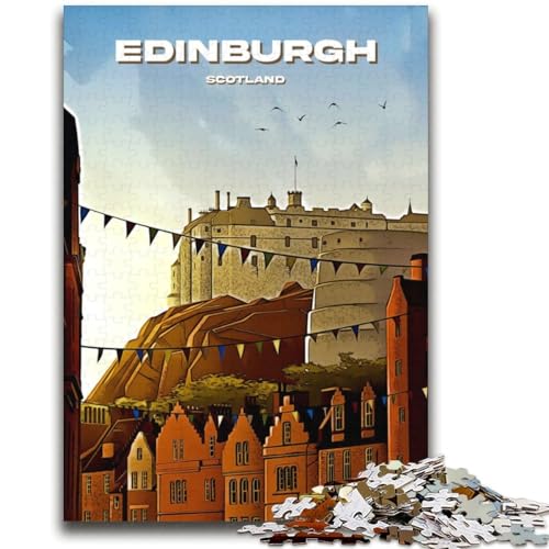Puzzle für Erwachsene 1000 Teile Edinburgh Reisekunst Lernspiele DIY-Spielzeug ganze Familie (Größe 38x52cm) von NCVAZHASO