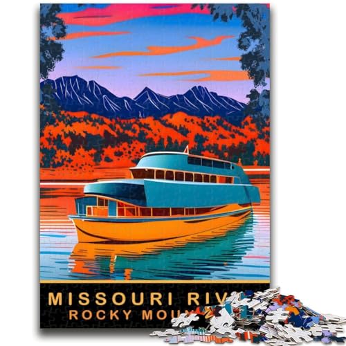 Puzzle für Erwachsene 1000 Teile Fluss und Berg Lernspiele DIY-Spielzeug ganze Familie (Größe 38x26cm) von NCVAZHASO