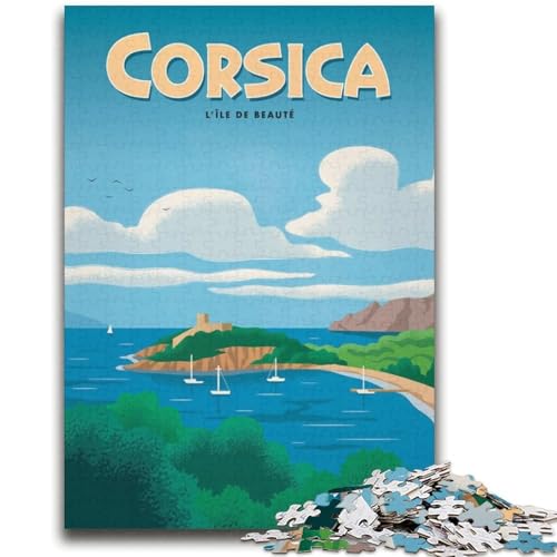 Puzzle für Erwachsene 1000 Teile Korsika Lernspiele DIY-Spielzeug ganze Familie (Größe 38x52cm) von NCVAZHASO