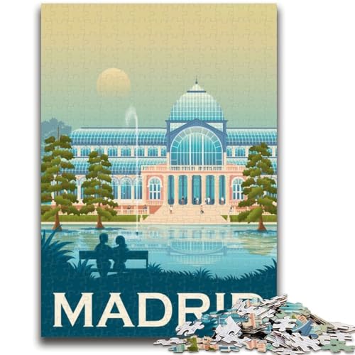 Puzzle für Erwachsene 1000 Teile Madrid Spanien Stadtbild Lernspiele DIY-Spielzeug ganze Familie (Größe 50x70cm) von NCVAZHASO
