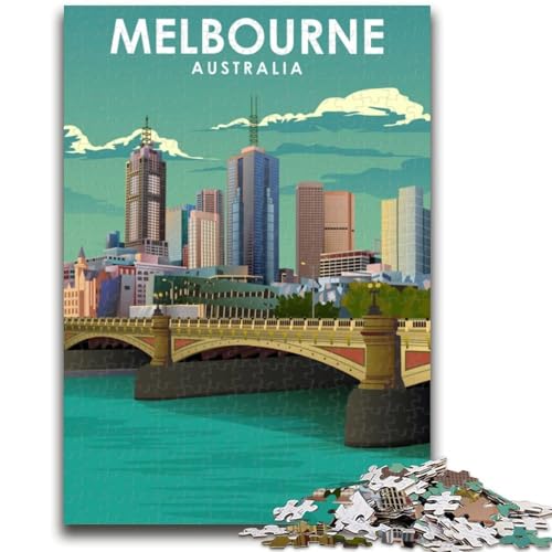 Puzzle für Erwachsene 1000 Teile Melbourne Australien Reise Lernspiele DIY-Spielzeug ganze Familie (Größe 50x70cm) von NCVAZHASO