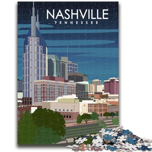 Puzzle für Erwachsene 1000 Teile Nashville Tennessee Kunst Lernspiele DIY Spielzeug ganze Familie (Größe 38x26cm) von NCVAZHASO