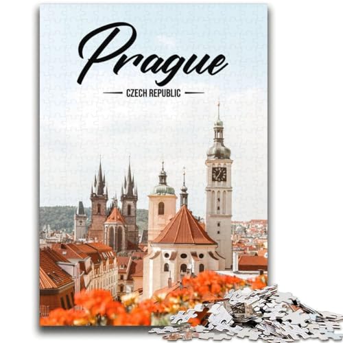 Puzzle für Erwachsene 1000 Teile Prag Familienspaß für Eignet ganze Familie für Kinder ab 14 Jahren (Größe 38x52cm) von NCVAZHASO