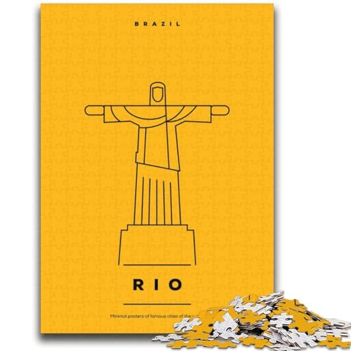 Puzzle für Erwachsene 1000 Teile Rio Brasilien Lernspiele DIY-Spielzeug ganze Familie (Größe 38x52cm) von NCVAZHASO