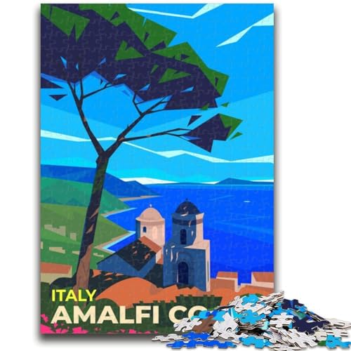 Puzzle für Erwachsene mit 1000 Teilen, Amalfiküste, hilft dem Gehirn beim Trainieren, Macht süchtig, fördert die Geduld, geeignet für Paare (Größe 50x70cm) von NCVAZHASO