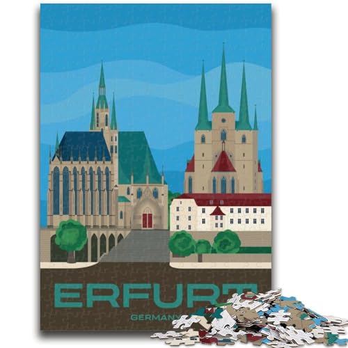 Puzzle für Erwachsene mit 1000 Teilen, Stadtbild von Erfurt, hilft dem Gehirn, süchtig machendes Spielzeug zur Förderung der Geduld, geeignet für Paare (Größe 50x70cm) von NCVAZHASO