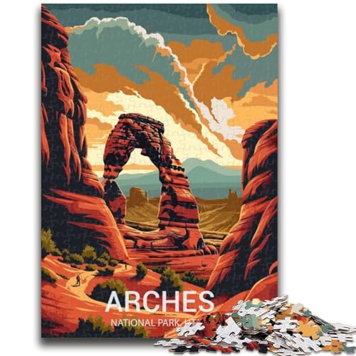 Puzzle für Teenager, 1000 Teile, Arches-Nationalpark, schwierig und herausfordernd, mit passendem Poster und Quizblatt, für Alter 14 (Größe 38x26cm) von NCVAZHASO