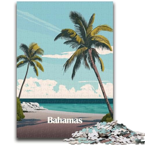 Puzzle für Teenager, 1000 Teile, Bahamas, Palmenstrand, hilft dem Gehirn, süchtig machendes Spielzeug zur Förderung der Geduld, Künstlersammlung, bildende Kunst (Größe 50x70cm) von NCVAZHASO