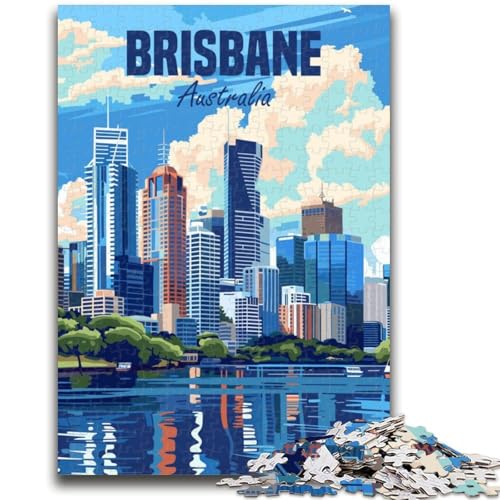 Puzzle für Teenager, 1000 Teile, Brisbane, Australien, schwierig und herausfordernd, mit passendem Poster und Quizblatt für Alter 14 (Größe 50x70cm) von NCVAZHASO