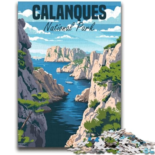 Puzzle für Teenager, 1000 Teile, Calanques, Frankreich Hilft dem Gehirn, süchtig machendes Spielzeug zur Förderung der Geduld Künstlersammlung, Bildende Kunst (Größe 38x52cm) von NCVAZHASO