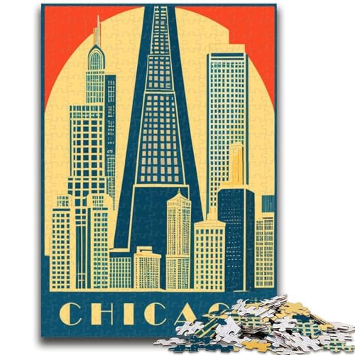 Puzzle für Teenager, 1000 Teile, Chicago Trainieren Sie Ihr Gehirn und Ihre Hände Eltern-Kind-Interaktion für Kinder ab 14 Jahren (Größe 50x70cm) von NCVAZHASO