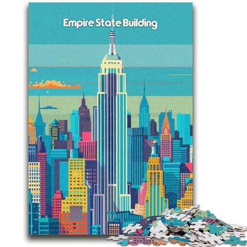 Puzzle für Teenager, 1000 Teile, Empire State Building, hilft beim Training des Gehirns, Macht süchtig, fördert Geduld, Künstlersammlung, bildende Kunst (Größe 50x70cm) von NCVAZHASO