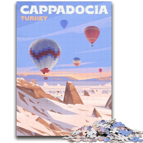 Puzzle für Teenager, 1000 Teile, Heißluftballons in Kappadokien, trainieren Sie Ihr Gehirn und Ihre Hände, Eltern-Kind-Interaktion, für Kinder ab 14 Jahren (Größe 38x52cm) von NCVAZHASO
