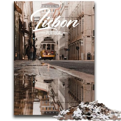 Puzzle für Teenager, 1000 Teile, Lissabon, anspruchsvoll zu vervollständigen, Aber lustig und humorvoll, Geburtstagsgeschenk, Geschenke, Wandkunst (Größe 38x52cm) von NCVAZHASO