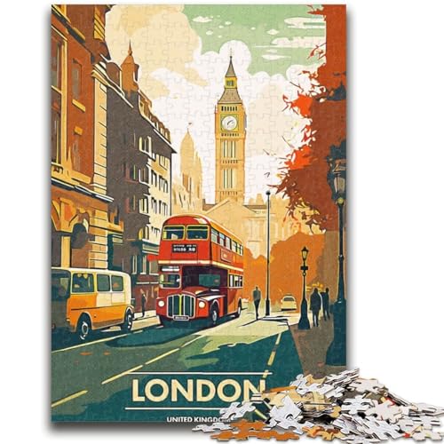 Puzzle für Teenager, 1000 Teile, London City, schwierig und herausfordernd, mit passendem Poster und Quizblatt für Alter 14 (Größe 50x70cm) von NCVAZHASO