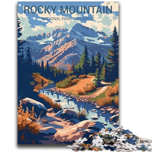 Puzzle für Teenager, 1000 Teile, Rocky Mountain Nationalpark Trainieren Sie Ihr Gehirn und Ihre Hände Eltern-Kind-Interaktion für Kinder ab 14 Jahren (Größe 38x52cm) von NCVAZHASO