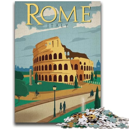 Puzzle für Teenager, 1000 Teile, Rom, anspruchsvoll zu vervollständigen, Aber lustig und humorvoll, Geburtstagsgeschenk, Geschenke, Wandkunst (Größe 38x52cm) von NCVAZHASO