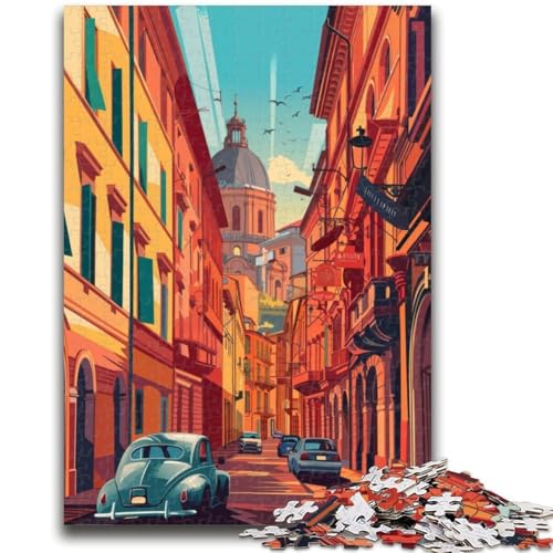 Puzzle für Teenager, 1000 Teile, Straße von Bologna in Italien Trainieren Sie Ihr Gehirn und Ihre Hände Eltern-Kind-Interaktion, für Kinder ab 14 Jahren (Größe 50x70cm) von NCVAZHASO