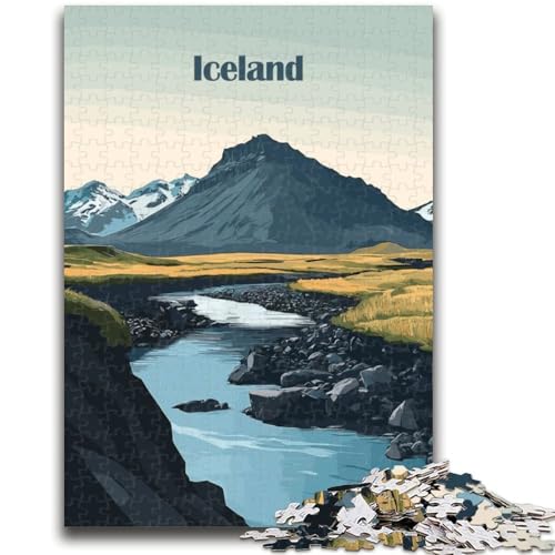 Puzzle für Teenager, Island-Landschaft, geeignet für Kinder ab 14 Jahren, Familienspiele, tolle Geschenke für die ganze Familie (Größe 38x26cm) von NCVAZHASO