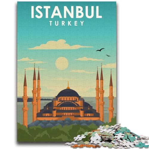 Puzzle für Teenager, Istanbul, Türkei, Reisekunst, geeignet für Kinder ab 14 Jahren, Familienspiele, tolle Geschenke für die ganze Familie (Größe 38x52cm) von NCVAZHASO