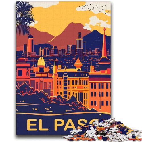 Puzzle für Teenager, Skyline von EL Paso, geeignet für Kinder ab 14 Jahren, Familienspiele, tolle Geschenke für die ganze Familie (Größe 38x52cm) von NCVAZHASO