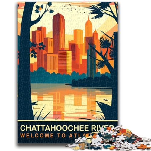Puzzle für Teenager, Sonnenuntergang am Chattahoochee River, geeignet für Kinder ab 14 Jahren, Familienspiele, tolle Geschenke für die ganze Familie (Größe 50x70cm) von NCVAZHASO