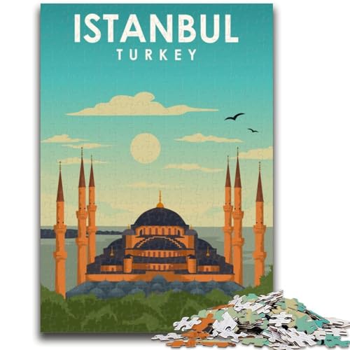 Puzzle für Teenager,1000 Teile,Istanbul,Türkei,Reisekunst,hilft beim Training des Gehirns,Macht süchtig machendes Spielzeug,um Geduld zu fördern,Künstlersammlung,bildende Kunst (Größe 50x70cm) von NCVAZHASO