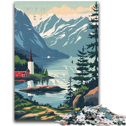 Puzzle mit 1000 Teilen für Erwachsene, Geschenke, norwegische Landschaft, Stressabbau, Urlaubszeitvertreib, Wunschliste mit Weihnachtsmann (Größe 38x26cm) von NCVAZHASO