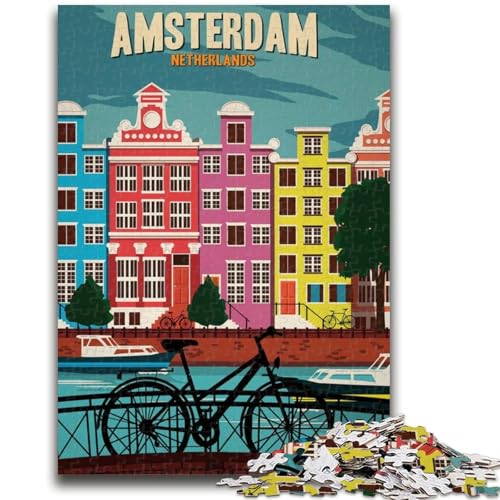Puzzle mit 1000 Teilen für Teenager, Amsterdam, für Kinder ab 14 Jahren, pädagogische Herausforderung, lustige Aktivitäten zu Hause, Geburtstagsgeschenke, Reisegeschenke (Größe 50x70cm) von NCVAZHASO