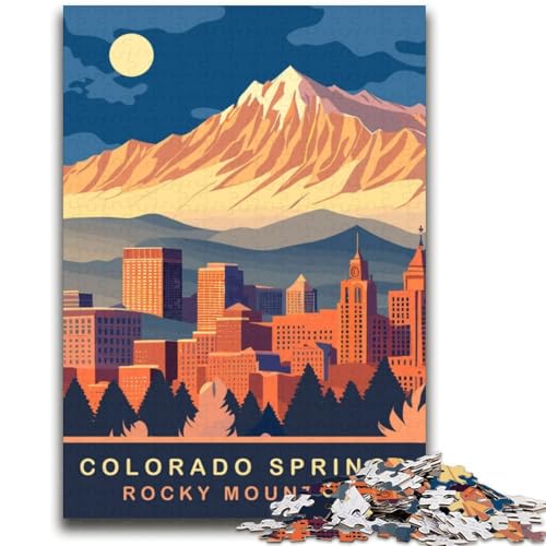 Puzzle mit 1000 Teilen für Teenager, Colorado Springs, Stressabbau, schwierige Herausforderung, gutes Geschenk für die ganze Familie (Größe 38x52cm) von NCVAZHASO