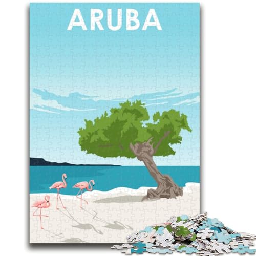 Puzzle mit 1000 Teilen für Teenager, Geschenk, Aruba-Insel-Reiseposter für Kinder ab 14 Jahren, Quizspiel, Spaß für zu Hause, Aktivitäten, Geburtstagsgeschenk, Reisegeschenke (Größe 38x26cm) von NCVAZHASO
