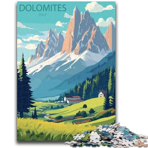 Puzzle mit 1000 Teilen für Teenager, Geschenke, Dolomiten, Italien, für Alter 14+, Quizspiel, Spaß für Zuhause, Aktivitäten, Geburtstagsgeschenk, Reisegeschenke (Größe 38x26cm) von NCVAZHASO