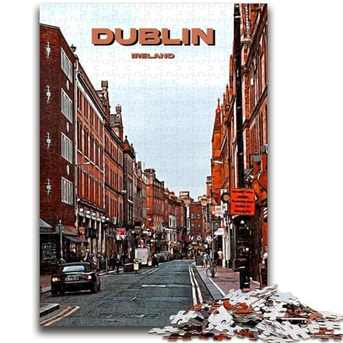 Puzzle mit 1000 Teilen für Teenager, Geschenke, Dublin, Reisekunststadt, für Alter 14+, Quizspiel, Spaß für Zuhause, Aktivitäten, Geburtstagsgeschenk, Reisegeschenke (Größe 38x26cm) von NCVAZHASO