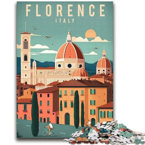 Puzzle mit 1000 Teilen für Teenager, Geschenke, Florenz, Italien, Reisekunst, für Kinder ab 14 Jahren, Quizspiel, Spaß für zu Hause, Aktivitäten, Geburtstagsgeschenk, Reisegeschenke (Größe 38x52cm) von NCVAZHASO