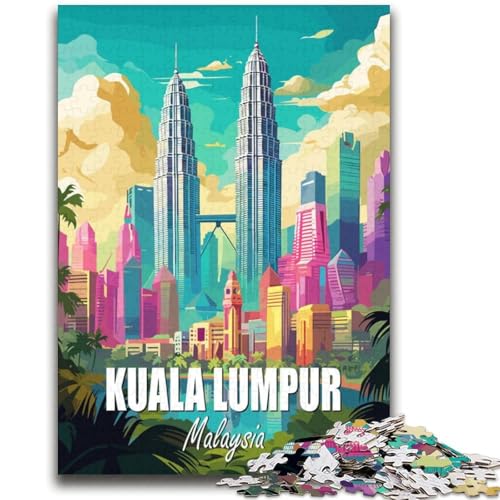 Puzzle mit 1000 Teilen für Teenager, Geschenke, Kuala Lumpur, Malaysia, für Kinder ab 14 Jahren, Quizspiel, Spaß für zu Hause, Aktivitäten, Geburtstagsgeschenk, Reisegeschenke (Größe 38x52cm) von NCVAZHASO