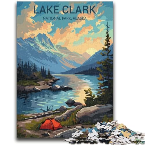 Puzzle mit 1000 Teilen für Teenager, Geschenke, Lake Clark Nationalpark-Poster für Alter 14+, Quizspiel, Spaß für Aktivitäten zu Hause, Geburtstagsgeschenk, Reisegeschenke (Größe 38x26cm) von NCVAZHASO