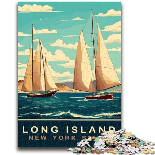 Puzzle mit 1000 Teilen für Teenager, Geschenke, Long Island-Segelboote, für Alter 14+, Quizspiel, Spaß bei Heimaktivitäten, Geburtstagsgeschenk, Reisegeschenke (Größe 50x70cm) von NCVAZHASO