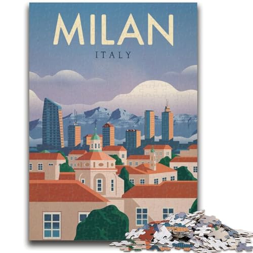 Puzzle mit 1000 Teilen für Teenager, Geschenke, Mailand, für Kinder ab 14 Jahren, Quizspiel, Spaß für zu Hause, Aktivitäten, Geburtstagsgeschenk, Reisegeschenke (Größe 50x70cm) von NCVAZHASO
