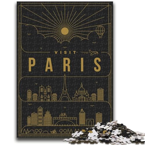 Puzzle mit 1000 Teilen für Teenager, Geschenke, Paris, Frankreich, für Kinder ab 14 Jahren, Quizspiel, Spaß für zu Hause, Aktivitäten, Geburtstagsgeschenk, Reisegeschenke (Größe 38x26cm) von NCVAZHASO
