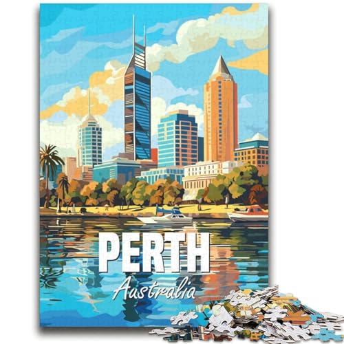 Puzzle mit 1000 Teilen für Teenager, Geschenke, Perth, Australien, für Kinder ab 14 Jahren, Quizspiel, Spaß für zu Hause, Geburtstagsgeschenk, Reisegeschenke (Größe 38x52cm) von NCVAZHASO
