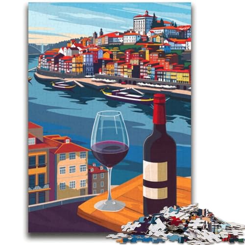 Puzzle mit 1000 Teilen für Teenager, Geschenke, Porto-Wein-Stadtbild, für Kinder ab 14 Jahren, Quizspiel, Spaß für zu Hause, Geburtstagsgeschenk, Reisegeschenke (Größe 38x52cm) von NCVAZHASO