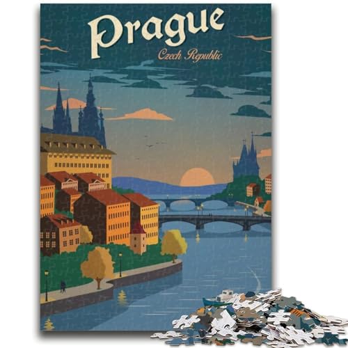 Puzzle mit 1000 Teilen für Teenager, Geschenke Prag für Kinder ab 14 Jahren, Quizspiel, Spaß für zu Hause, Geburtstagsgeschenk, Reisegeschenk (Größe 38x26cm) von NCVAZHASO