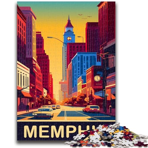 Puzzle mit 1000 Teilen für Teenager, Geschenke von Memphis, ab 14 Jahren, Quizspiel, Spaß für Aktivitäten zu Hause, Geburtstagsgeschenk, Reisegeschenk (Größe 38x26cm) von NCVAZHASO