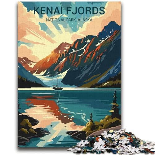 Puzzle mit 1000 Teilen für Teenager, Geschenke zum Kenai-Fjords-Nationalpark, Lernspiel, Herausforderung, Spielzeug, Wanddekoration, einzigartige Geburtstags (Größe 38x52cm) von NCVAZHASO