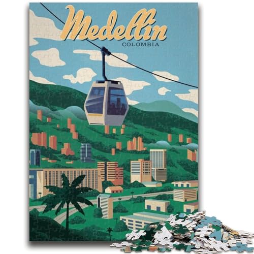 Puzzle mit 1000 Teilen für Teenager, Geschenke zum Stressabbau in Medellin, schwierige Herausforderung, ganze Familie (Größe 38x26cm) von NCVAZHASO