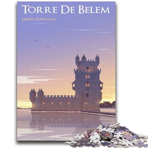 Puzzle mit 1000 Teilen für Teenager, Lissabon, für Kinder ab 14 Jahren, pädagogische Herausforderung, lustige Aktivitäten zu Hause, Geburtstagsgeschenke, Reisegeschenke (Größe 50x70cm) von NCVAZHASO