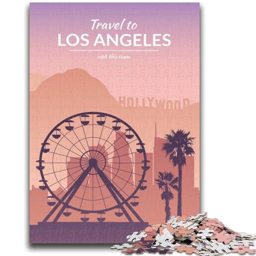 Puzzle mit 1000 Teilen für Teenager, Los Angeles, Kalifornien Anspruchsvoll zu vervollständigen, Aber EIN lustiges und humorvolles Geburtstagsgeschenk, Geschenk, Wandkunst (Größe 50x70cm) von NCVAZHASO