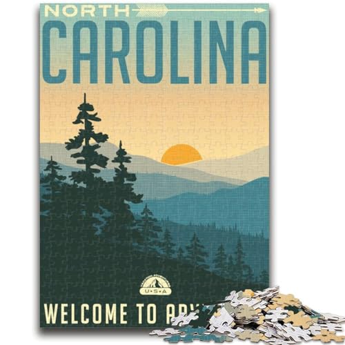 Puzzle mit 1000 Teilen für Teenager, North Carolina, zum Stressabbau, schwierige Herausforderung, gutes Geschenk für die ganze Familie (Größe 50x70cm) von NCVAZHASO