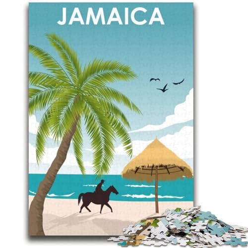 Puzzles für Erwachsene, 1000 Jamaika-Reiseposter, Lernspiele, Heimdekoration, Lernspiel für Geburtstag, Weihnachten (Größe 38x52cm) von NCVAZHASO